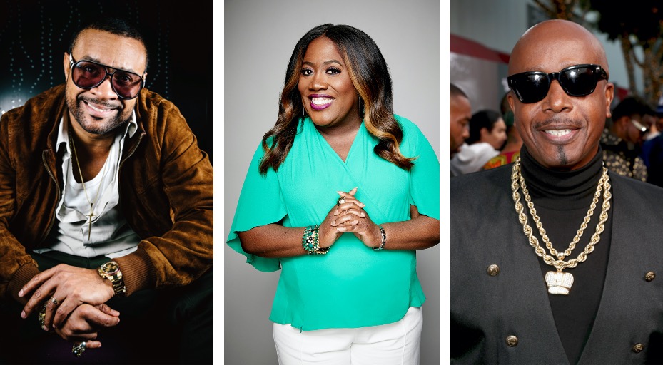 collage of Shaggy, Sheryl Underwood, and MC Hammer