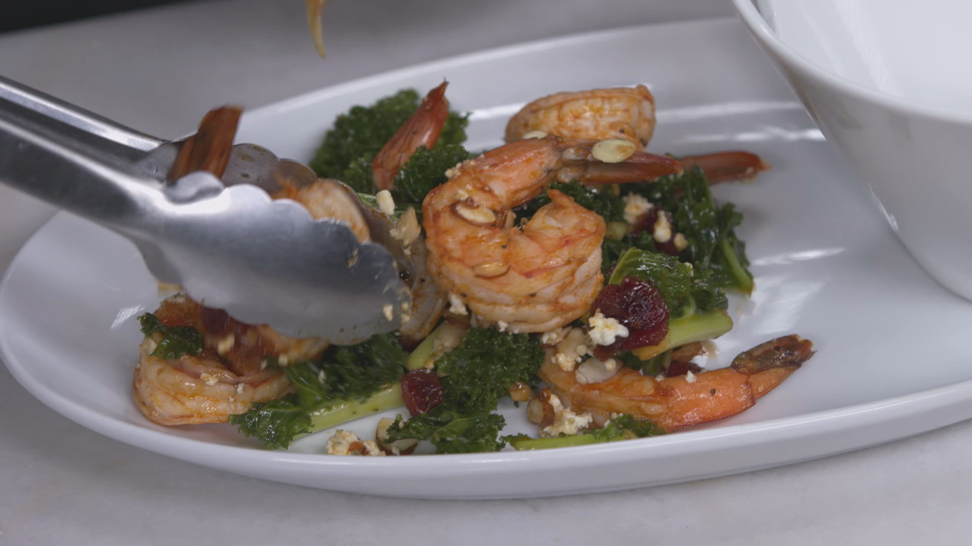 Kale and Shrimp Salad with Warm Cranberry Sauce New Soul Kitchen Remix 104 2