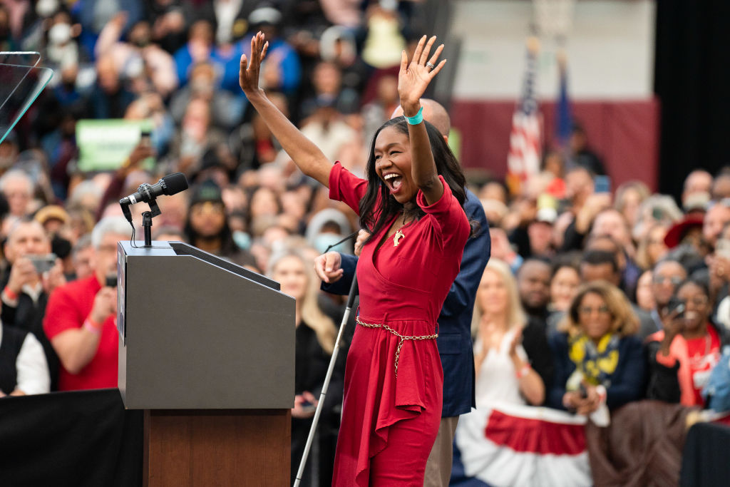 Michigan Representative Kyra Bolden speaks during the Get...