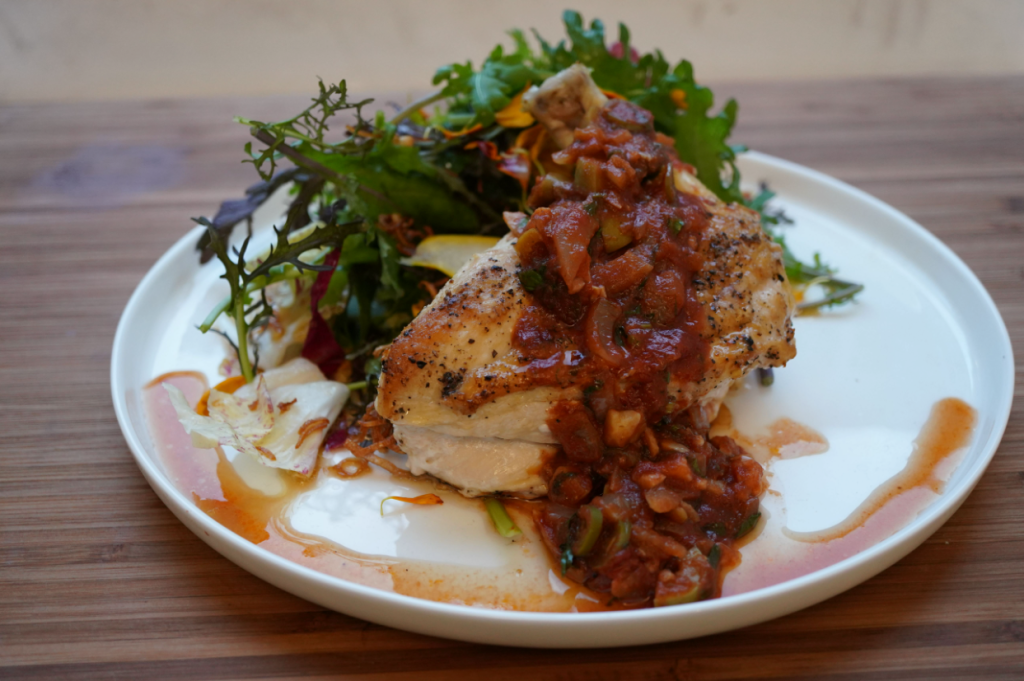 Pan Roasted Chicken Breast with Pollo Guisado Ragout recipe, Just Eats with Chef JJ ep. 526