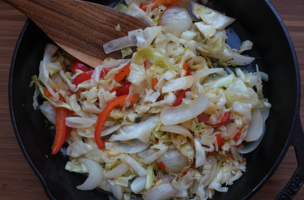 Just Eats 540 - Sauteed Cabbage, Onions & Peppers recipe