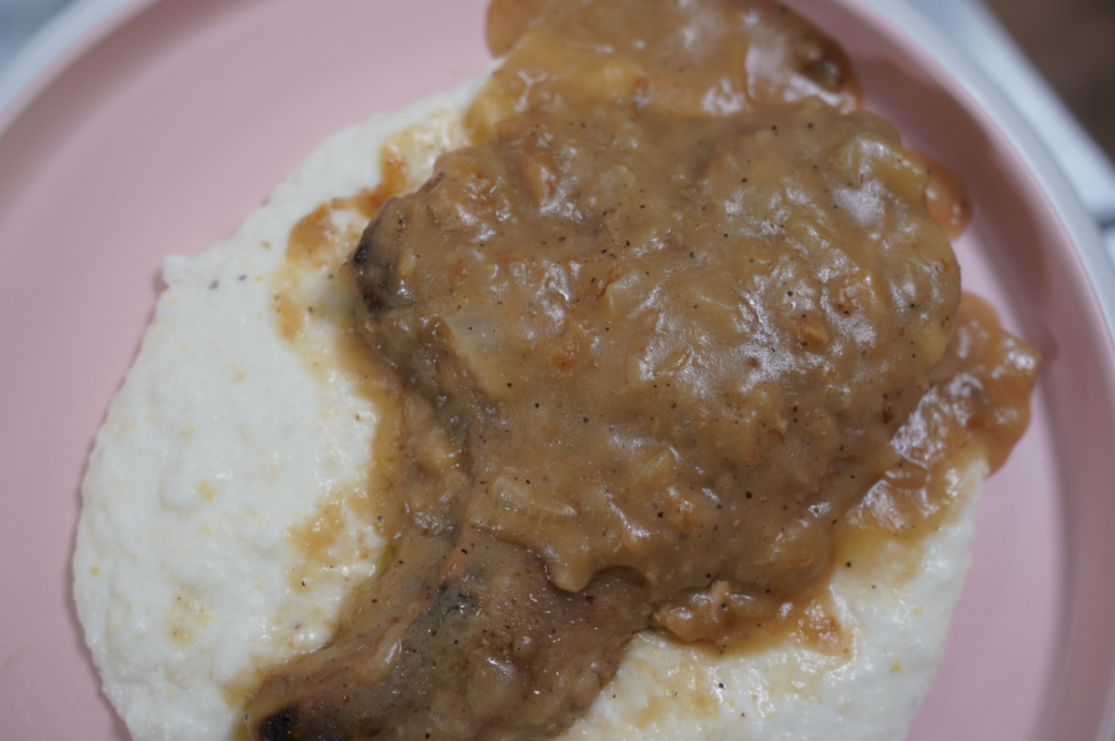 Cheesy Grits with Smothered Pork Chops, Cooking Sessions with Tamar & Ms. E Brunch
