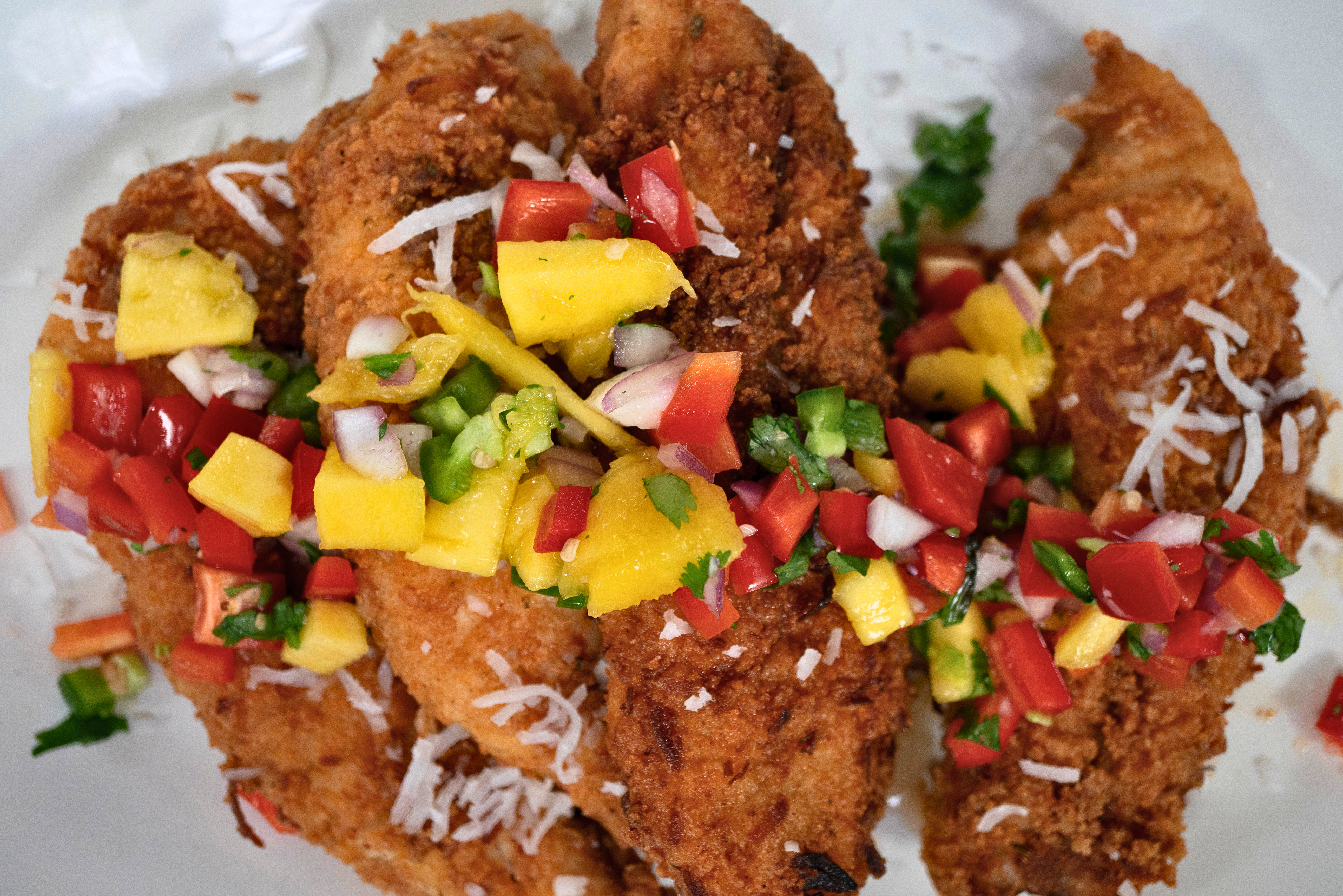 Coconut Crusted Red Snapper with Mango Salsa