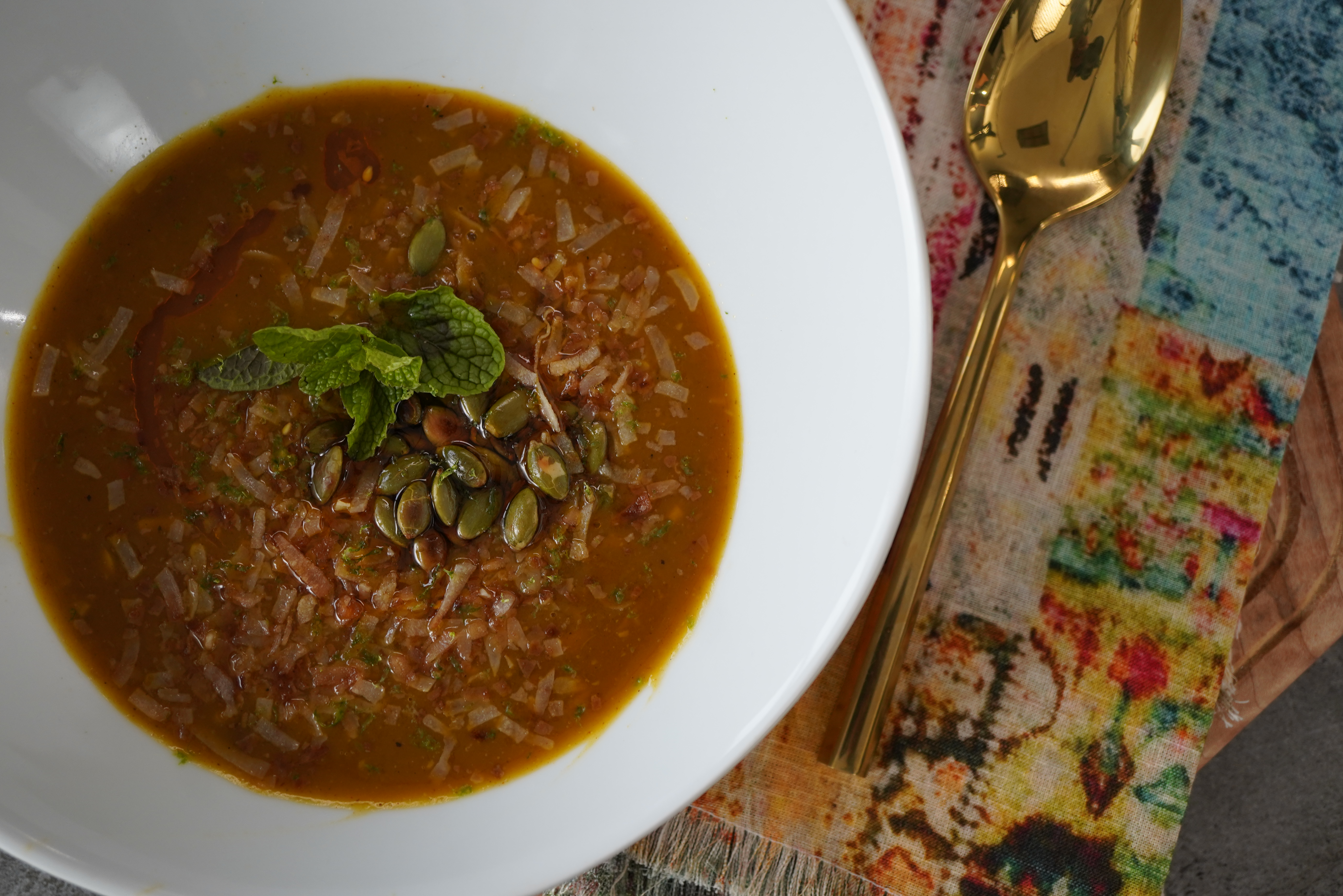 Pumpkin Coconut Curry Soup